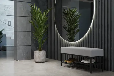 Produktbild von Design Möbel - Sitzbank 80 cm - Gepolsterte Bank mit Ablage - Loft Design - Industrial Stil - Stahlkonstruktion.