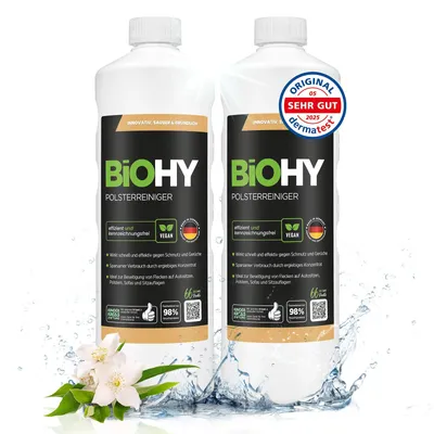 Produktbild von BiOHY Spezial Polsterreiniger + Dosierer, Matratzenreiniger, Sofareiniger, 2 x 1 l