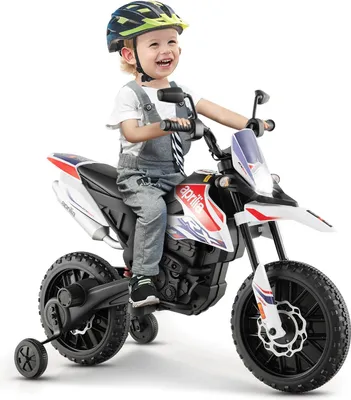 Produktbild von GOPLUS 12V Aprilia Elektro-Motorrad, Kindermotorrad mit 2 Stützrädern & Musik, Doppelmotoren & Stoßdämpfern, Kinderfahrzeug für Kinder von 3–8 Jahren
