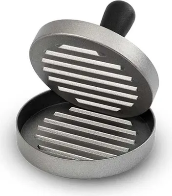 Produktbild von NATUMO Burgerpresse Antihaft (Ø 11cm, 200g), Alu-Guss Hamburgerpresse, Burger Pattie Presse für Fleisch-Pattys & Gemüseburger