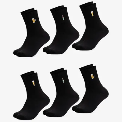 Produktbild von Occulto Herren & Damen Schwarze Motiv Socken 6er Pack (Modell: Juno)