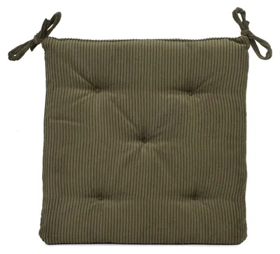 Produktbild von GÖZZE Capri Sitzkissen weiches pflegeleichtes Sitzkissen in Feincord-Optik mit Synthetikfüllung Dunkelgrün 40 x 40 x 4 cm