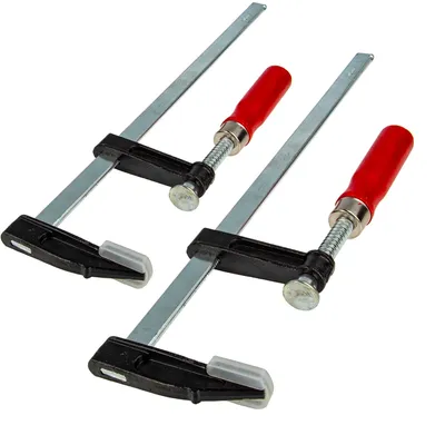 Immagine prodotto di EUROTOOLS Set di morsetti a vite, 2 pezzi, 50 mm x 300 mm, confezione doppia, ghisa malleabile