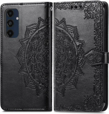 Produktbild von Mobigear Mandala  Samsung Galaxy A16 Hülle Klapphülle Geldbörse - Schwarz