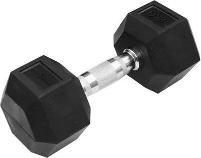 Produktbild von Sporttrend 24® Hexagon Hantel 1-50KG, Einzeln, verchromter Griff | sechseckige Kurzhantel, rutschfeste Kompakthantel, gummierte Hex Hanteln (1x6KG)