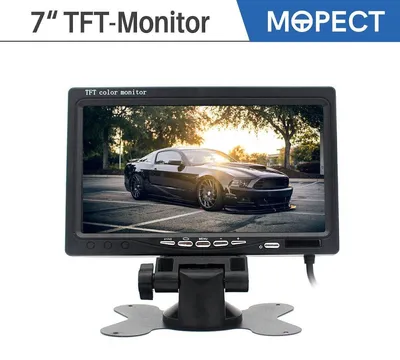 Produktbild von Monitor 7 Zoll Rückfahrkamera Einparkhilfe Bildschirm mit Distanzlinien für Auto PKW Transporter Busse TFT LCD 800x480 Pixel 12 Volt 2 Videoeingänge