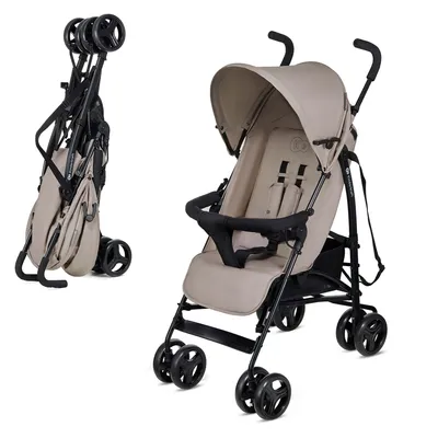 Immagine prodotto di Kinderkraft TIK Passeggino da viaggio leggero a ombrello con ruote EVA Beige