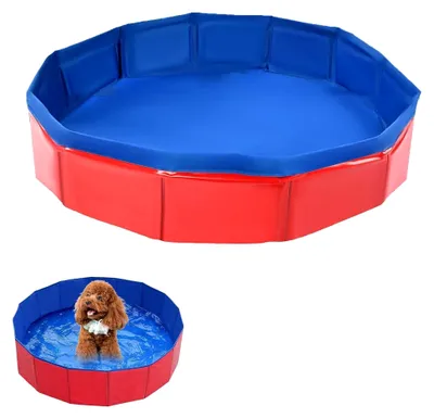 Produktbild von Hundepool, Planschbecken für Haustiere, 50 x 8 cm, faltbarer Pool für Hunde und Katzen, tragbarer Pool für große und kleine Hunde