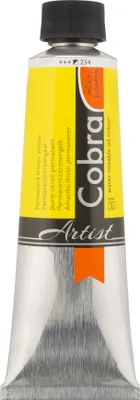 Image de Cobra Artist peinture à l'huile à mélanger avec de l'eau, tube 150 ml, permanent jaune citron 254