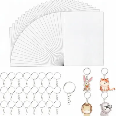 Imagen del producto de Dripio - Láminas de plástico termoencogible para manualidades - 25 unidades - Ideales para llaveros, Imagen generada por IA