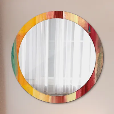 Produktbild von Spiegel - Mirror zum Wandspiegel Schlafzimmer – Schminkspiegel- abstrakt Gemälde- Ø90cm