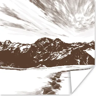 Produktbild von MuchoWow® Poster Berg - Meer - Strand 75x75 cm - Wand Dekoration