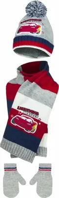 Produktbild von Disney Cars Baby Set – Mütze, Schal und Handschuhe für warme Wintertage Grau 48 cm