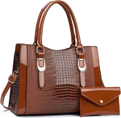 Produktbild von STILVORA Handtaschen, 2-teiliges Damen Taschen Set, Schultertasche & Handtasche, groß & geräumig, vielseitig für Alltag, Büro, Shopping oder Reisen, Braun