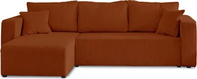 Produktbild von Best Möbel Topaze - 4-Sitzer beidseitig montierbar - Schlaffunktion und Bettkasten - Cord , Terrakotta