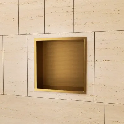 Produktbild von Wandnische Dusche ATLANTIC gebürstetes gold
