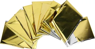 Immagine prodotto di 5pcs all'aperto impermeabile emergenza calore riserva riflettente coperta campeggio escursionismo terremoto salvataggio primo soccorso SuppliesGold