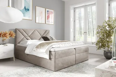 Obrázok produktu pre Boxspringová posteľ ASKOT - 180x200, béžová + topper ZDARMA
