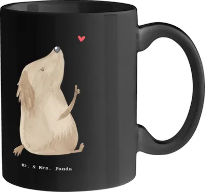 Produktbild von Mr. & Mrs. Panda Tasse Labradorleben - Schwarz - Geschenk, freundlicher Hund, Hunderassen Beschreibung, Therapiehund, treue Begleiter, Kaffeebecher, Becher, Pott, Hunde
