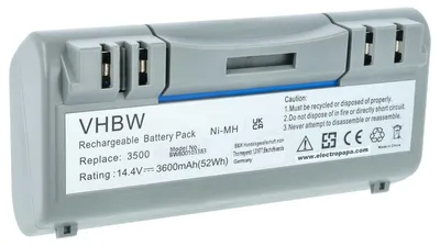 Produktbild von vhbw Akku kompatibel mit iRobot Scooba 5930, 5929, 5950, 5940, 5999, 5960, 6000, 6050 Staubsauger (3600 mAh, 14,4 V, NiMH)