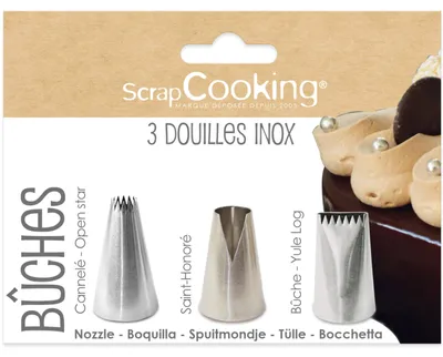 Image de ScrapCooking : 3 douilles en acier inoxydable pour gâteaux de Noël