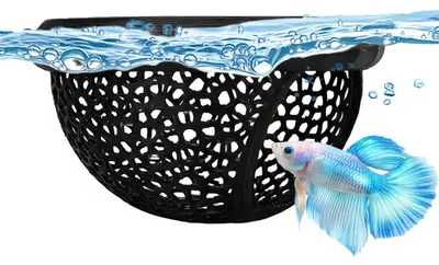 Produktbild von Schwimmende Betta-Höhle 3D-gedruckt Aquarium-Dekoration mit Futterring Schwarz