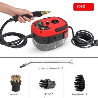 Produktbild von 2500W Dampfreiniger - Hochdruck Dampfstrahlreiniger - Hohe Temperatur Dampfdesinfektion - 220-240V EU-Stecker - Für Haus Auto Küche Klimaanlage - Rot