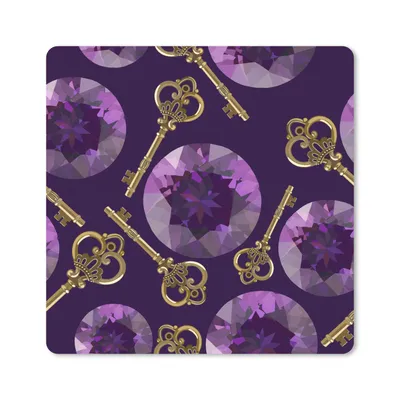 Produktbild von MuchoWow® Mauspad Mousepad Edelstein - Muster - Gold - Schlüssel 20x20 cm - Mousepads - Maus Mat - Pad - Mausunterlage - Desk Mat - Bureauartikeln