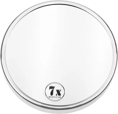 Obrázek produktu pro Zrcadlo na zeď s 7x zvětšením, stříbrné barvy, kovové, určené pro líčení