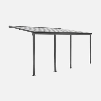 Produktbild von sweeek - Wardpergola Carport aus Aluminium 3x6 m mit Regenrinne - Anthrazit