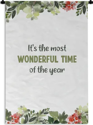Produktbild von MuchoWow® Wandteppich Wandbehang Weihnachten - Zitate - Pflanzen 90x135 cm Tapisserie Dekoration Wandtuch - Baumwolle - Wandskulptur