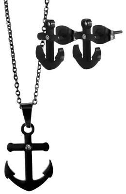 Produktbild von Akzent Damen Schmuckset Miera Edelstahl schwarz