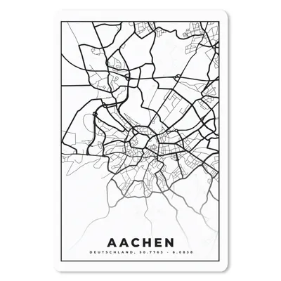 Produktbild von MuchoWow® Mauspad Mousepad Aachen - Karte - Stadtplan - Karte 18x27 cm - Mousepads - Maus Mat - Pad - Mausunterlage
