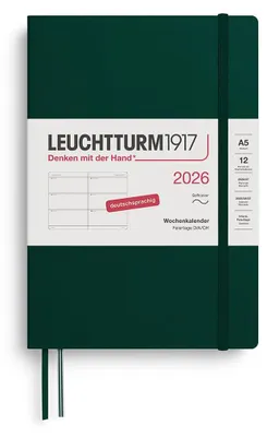 Produktbild von LEUCHTTURM1917 372560 Wochenkalender Medium (A5) 2026, 12 Monate, Softcover, For