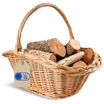 Immagine prodotto di Creative Home Cesto porta legna grande in rattan per camino 60 x 40 x 39 cm