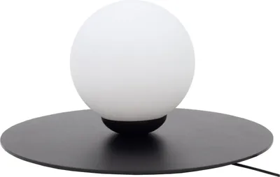 Produktbild von Nachttischlampe Metall Glas rund Ø 30 cm 15 cm Schwarz Weiß E27 Kugelschirm Nachttischleuchte