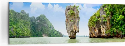 Produktbild von Bild auf Leinwand - Leinwandbild - Stein Strand Landschaft - 160x50cm - Wand Bild - Wanddeko - Leinwanddruck - Bilder - Kunstdruck - Wanddekoration - Leinwand bilder - Wandkunst - AB160x50-0224