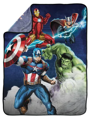 Produktbild von Marvel Avengers Blue Circle Silk Touch Überwurf 130x150