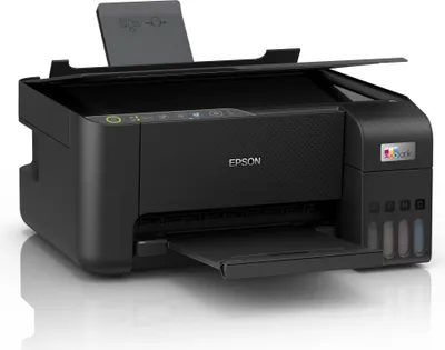 A black Epson EcoTank ET-2864 printer is shown from a front-diagonal angle against a white background.