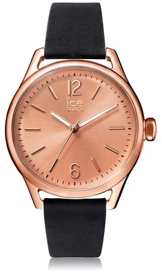 Produktbild von Ice-Watch - Ice Time Black Rose-Gold- Small - Schwarz Damenuhr mit Lederarmband - 013065 (Small)
