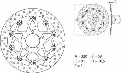 Obrázok produktu pre Brembo 78b40875 Brzdový kotúč strieborný strieborný jedna veľkosť
