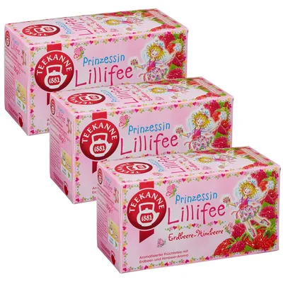 Obrázek produktu pro Čajová konvice Princess Lillifee Jahoda malina ovocný čaj 55g 3 balení