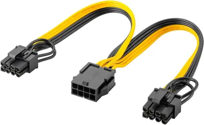 Produktbild von Netzteil-Kabel 8-Pin-Buchse auf Dual 6+2-Stecker für PCIe