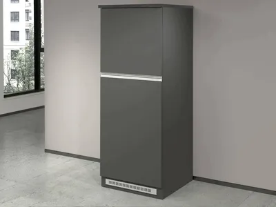 Image de Mesarthim - Armoire de Cuisine, 60x60x165h cm Noir Anthracite, 2 Étages Italy