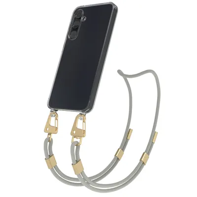 Produktbild von EAZY CASE Handykette für Samsung Galaxy A55, Transparente Silikonhülle mit Band, Clear Case, abnehmbar in  Beige
