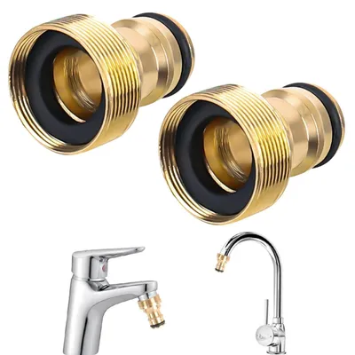 Immagine prodotto di 2 adattatori universali per rubinetti, adattatori per tubi, connettori per tubi, raccordi per tubi da giardino