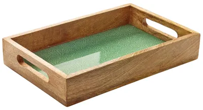 Produktbild von Zassenhaus Tablett BRUSH GREEN, Mango, 30,5 x 20 x 5,5 cm