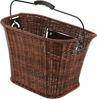 Produktbild von Prophete 5403 Fahrrad Einkaufskorb City geflochten - braun - Vorne - inkl. E-Bike Halter