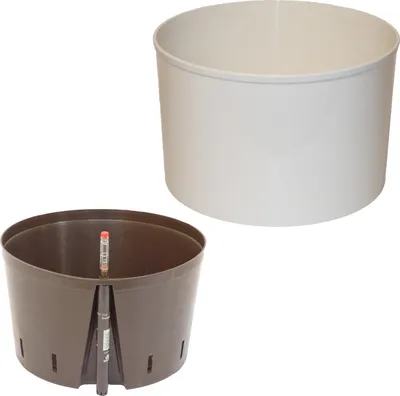 Produktbild von Set3 Blumenkübel Corona weiss Ø 37cm H 24,5cm ohne Rollen
