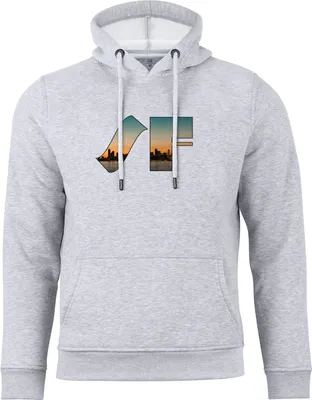 Produktbild von Cotton Prime® Hoodie Skyline San Francisco - Weltenbummler Kollektion L Grau-Melange